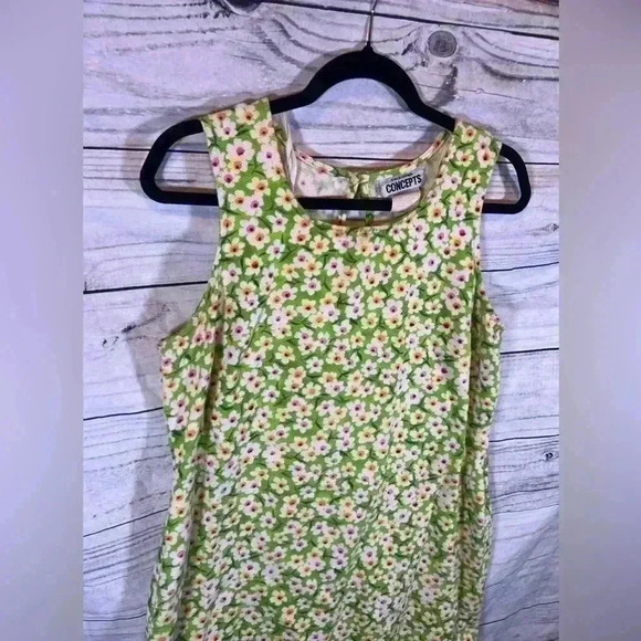 California Concepts Vintage Daisy Patterned Dress - Picture 2 of 7